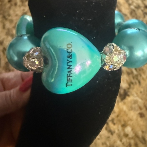Tiffany & Co. 2 Turquoise hearts and Silver Sparkle Bracelet - Picture 3 of 4